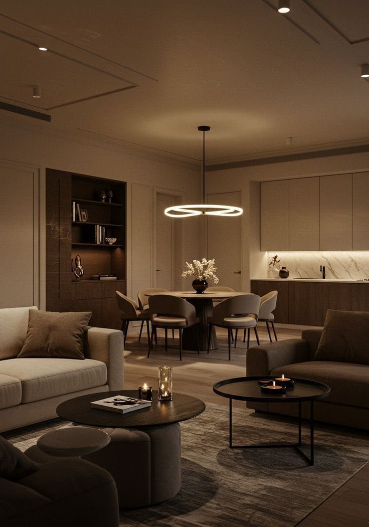 نورپردازی تأکیدی روی دیوار در طراحی داخلی